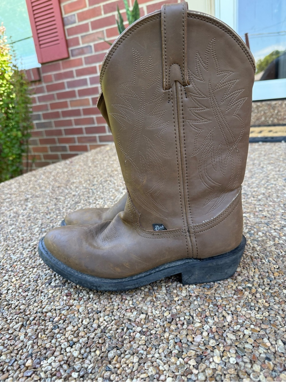 Justin JB1100 Roper Brown Leather Boots size 9D